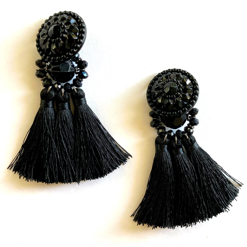 Bead and Tassel Earrings from Topshop
